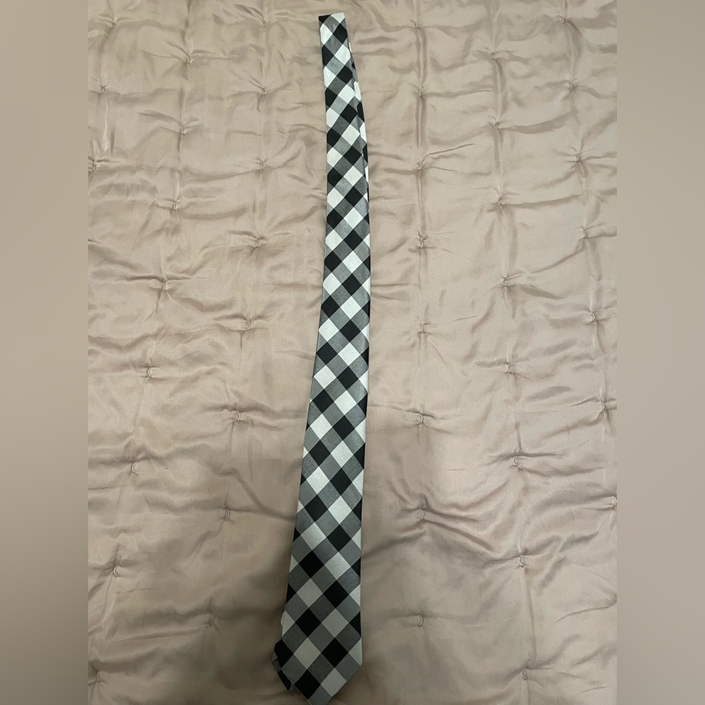 Black and White Checkered Tie